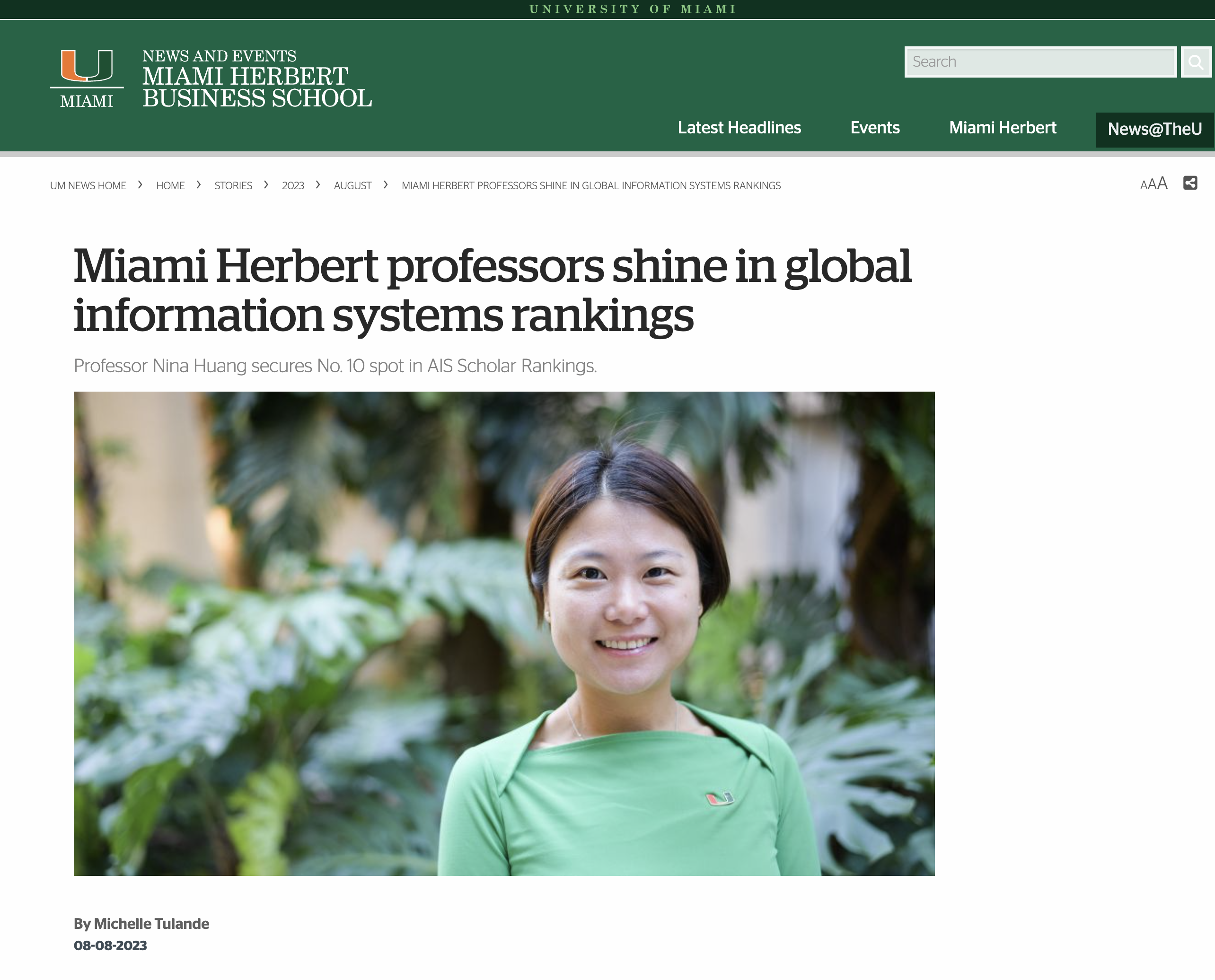 Preview of Miami Herbert Professors Shine in Global Information Systems Rankings